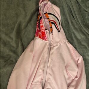 A Bathing Ape Pink Hoodie double hoodie